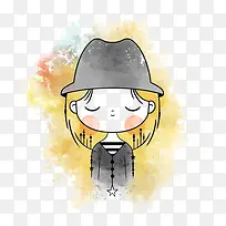手绘女孩