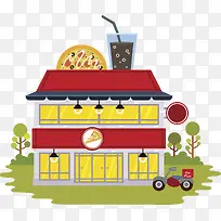 扁平风披散店免抠图