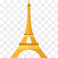 深黄色欧洲巴黎埃菲尔铁塔