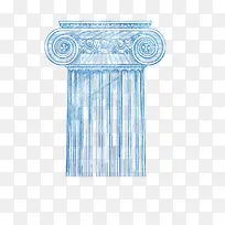 手绘希腊石柱背景