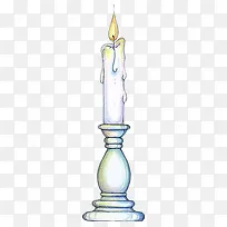 手绘白色蜡烛烛台