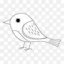 栖息的小鸟简笔画