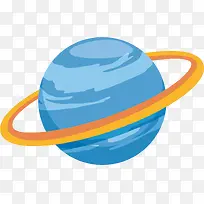 蓝色圆形迷你风格土星环
