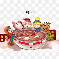 腊八节装饰手绘插画素材