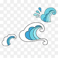 海浪蓝色夏季素材