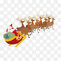 圣诞老公公麋鹿雪橇