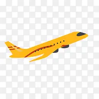黄色圆弧飞机元素