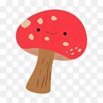 灰红色的卡通蘑菇