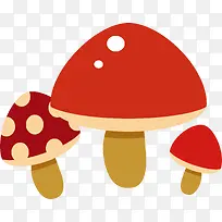 秋天的红色蘑菇
