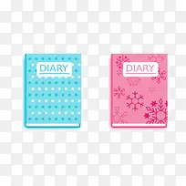 一本蓝色和粉色的日记本