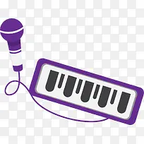 紫色扁平玩具电子琴