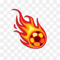 卡通红色燃烧的足球火球设计PNG