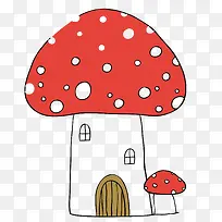 卡通植物蘑菇房子