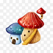 手绘的蘑菇屋装饰