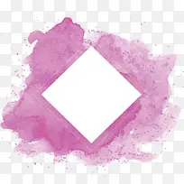 紫色水彩菱形标题框