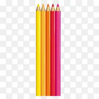 红黄彩色铅笔画笔