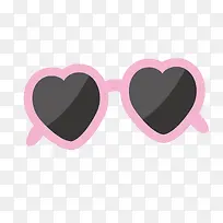 粉色爱心眼镜框素材
