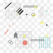 孟菲斯不规则几何图形圆点条纹免