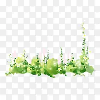 手绘创意绿色植物花朵装饰