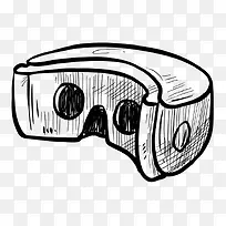 手绘虚拟现实VR眼镜矢量素材