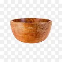 棕色容器加厚木纹的木制碗实物