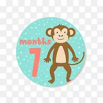 猴子数字7免抠素材