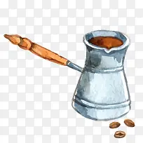 卡通手绘咖啡与咖啡豆