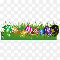 复活节草丛中的彩蛋