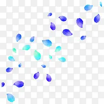 蓝色紫色花瓣飞舞飘扬矢量背景图片免抠图片
