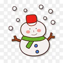 小雪人在雪中