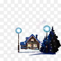 冬季棕色别墅房屋