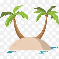 热带小岛矢量棕榈树