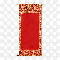 中国风红色传统卷轴