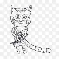 小猫抱鱼