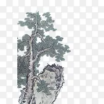 国画松树素材图片
