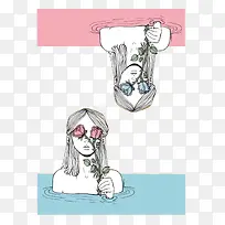 卡通颠倒双胞胎