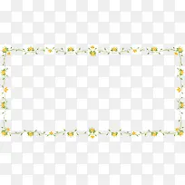 黄色花纹边框素材PNG矢量元素