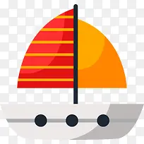 可爱小船帆船装饰图案