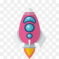 粉红色卡通的火箭