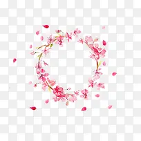 粉色花卉花瓣边框设计素材