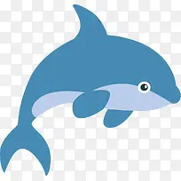 蓝色卡通可爱海豚