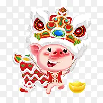 欢乐2019年猪年舞狮卡通猪
