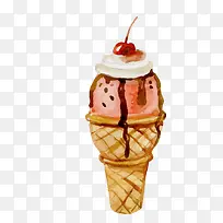 手绘夏季冰淇淋矢量图