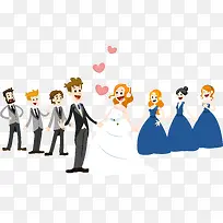 卡通手绘伴侣结婚海报