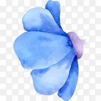 手绘水彩蓝色花瓣