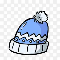 蓝色冬季毛线帽子