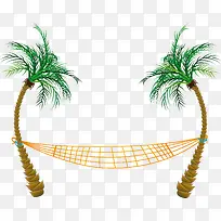 椰子树的度假吊床