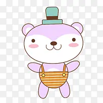 手绘矢量可爱小熊