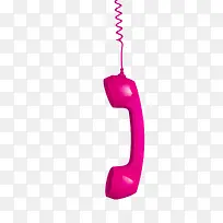 紫色电话线吊着的话筒塑胶制品实