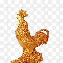 金色雕刻的鸡装饰